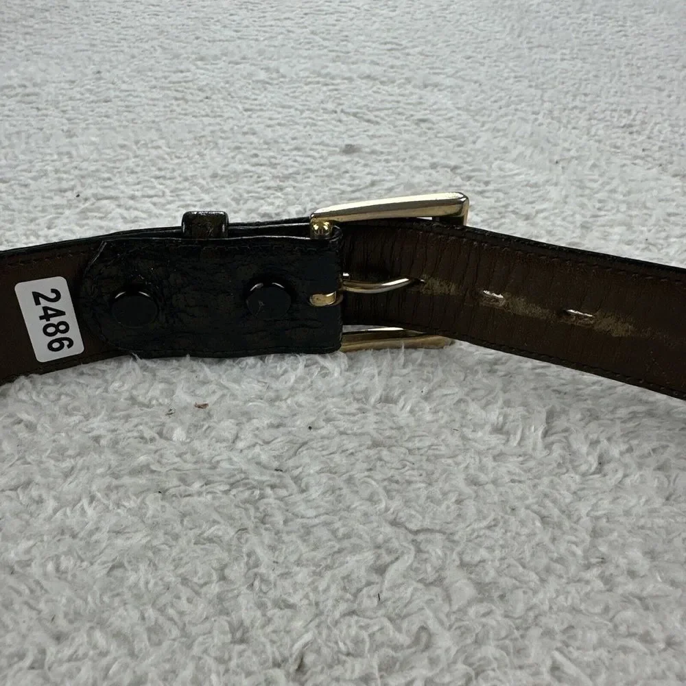 Buxton Genuine‎ Leather Textured Belt Men 36 Brown Imported Rangoon Buffalo 2390